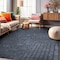 World Rug Gallery Modern Geometric Machine Washable Dark Gray Area Rug 5'x7' 5073DARKGRAY5X7 - alternate 1